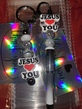 Load image into Gallery viewer, Custom Focal Pen and Keychain-I Heart Jesus
