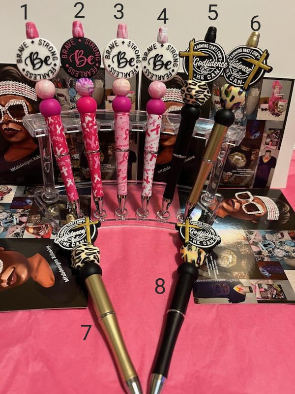 Custom Focal Pens-Inspirational and Breast Cancer Awareness