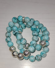 Load image into Gallery viewer, Blues Clues &amp; Silver Beaded Bracelet Stack
